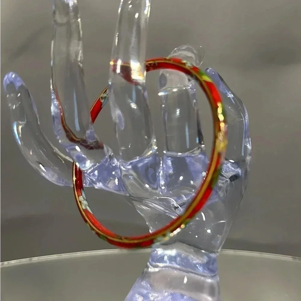 2 for $30 💎💟Women’s Vintage Cloisonné Hand Painted Floral Bangle Bracelet 8” - Picture 3 of 10